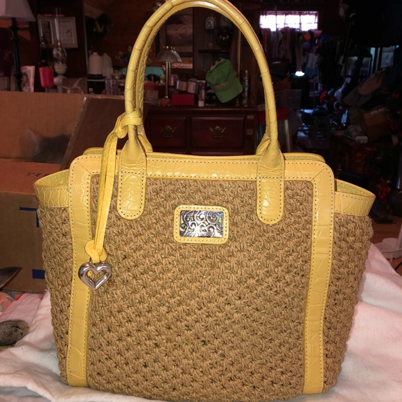 Brighton Handbags - Brighton Yellow Leather & Straw purse looks great